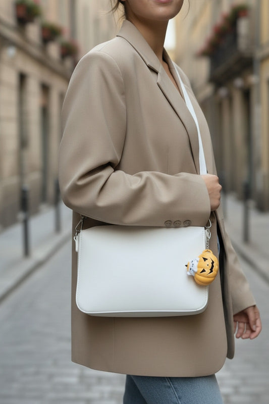 Çıtlaç Kedili Balkabağı Click Anahtarlık, Çanta Charmı