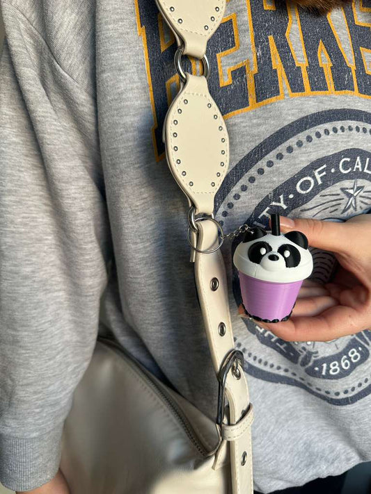 Çıtlaç Panda Bubble Tea Click Anahtarlık, Çanta Charmı