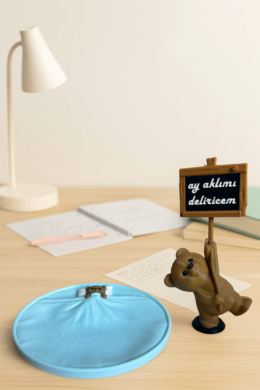 Mottolu Sevimli Ayıcık ve Uyuyan Ayıcık 2li Set