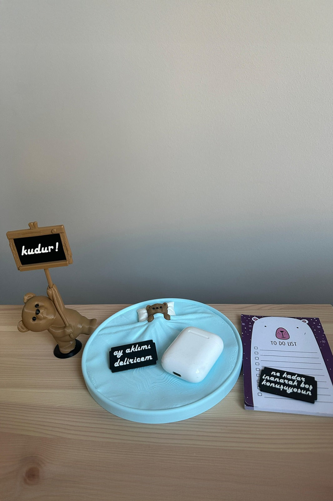 Mottolu Sevimli Ayıcık ve Uyuyan Ayıcık 2li Set