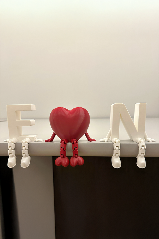 Kişiye Özel Ayaklı Harfler ve Kalp 3lü Set Biblo