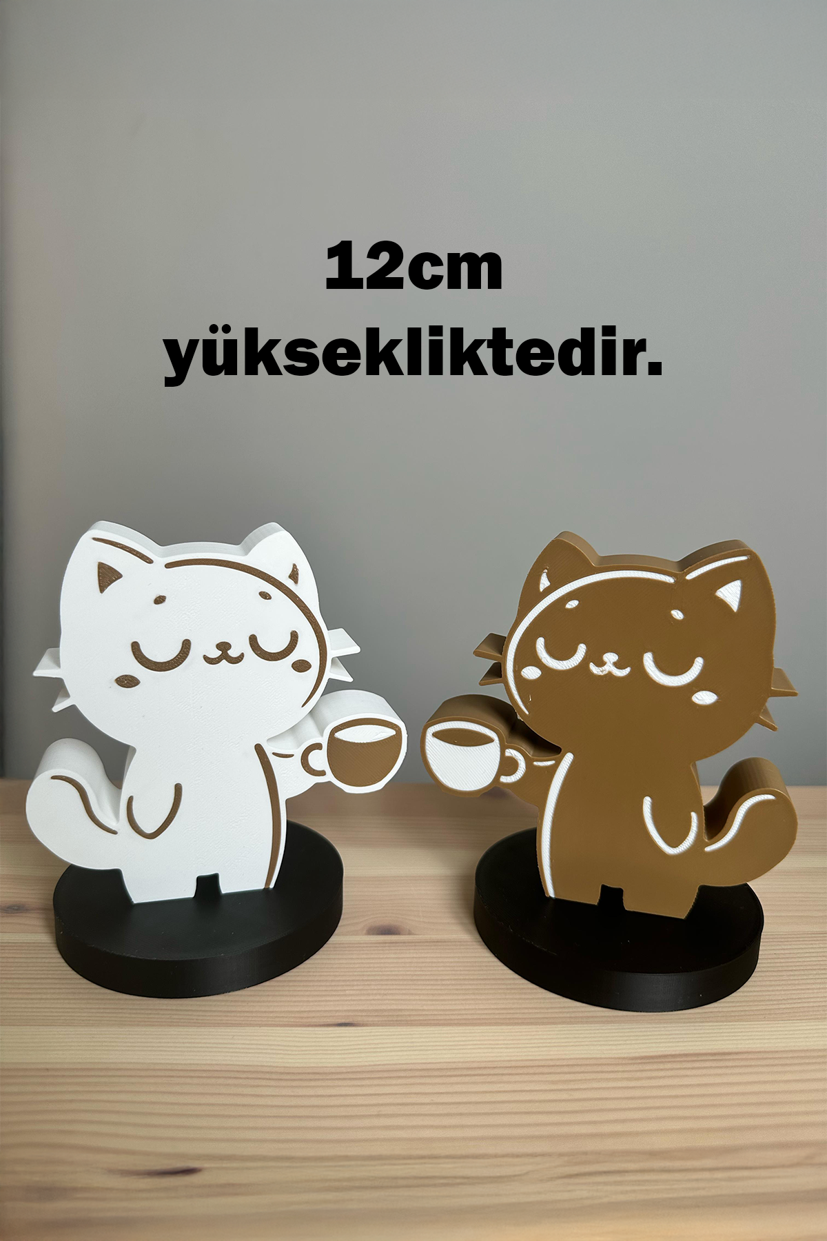 Kahve İçen Sevimli Kediler 2li Biblo Seti