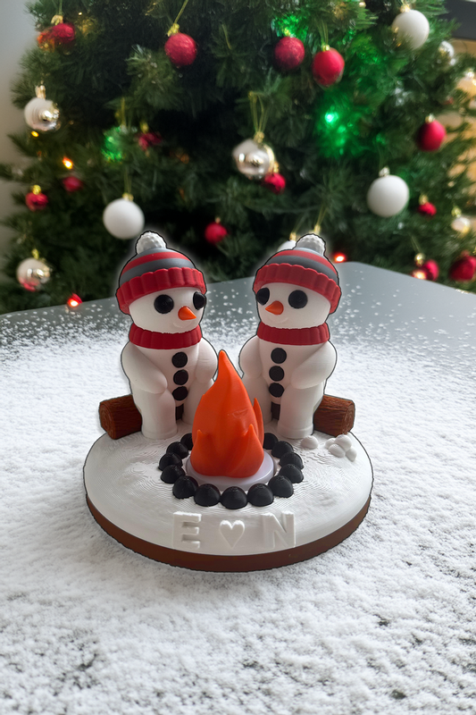 Kişiye Özel Kardan Adam Çift Mumluğu