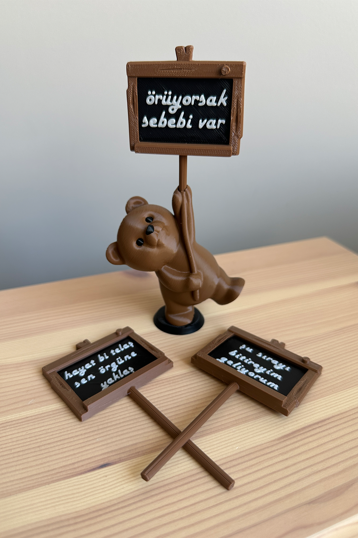 Mottolu Örgücü Ayıcık 3lü Set