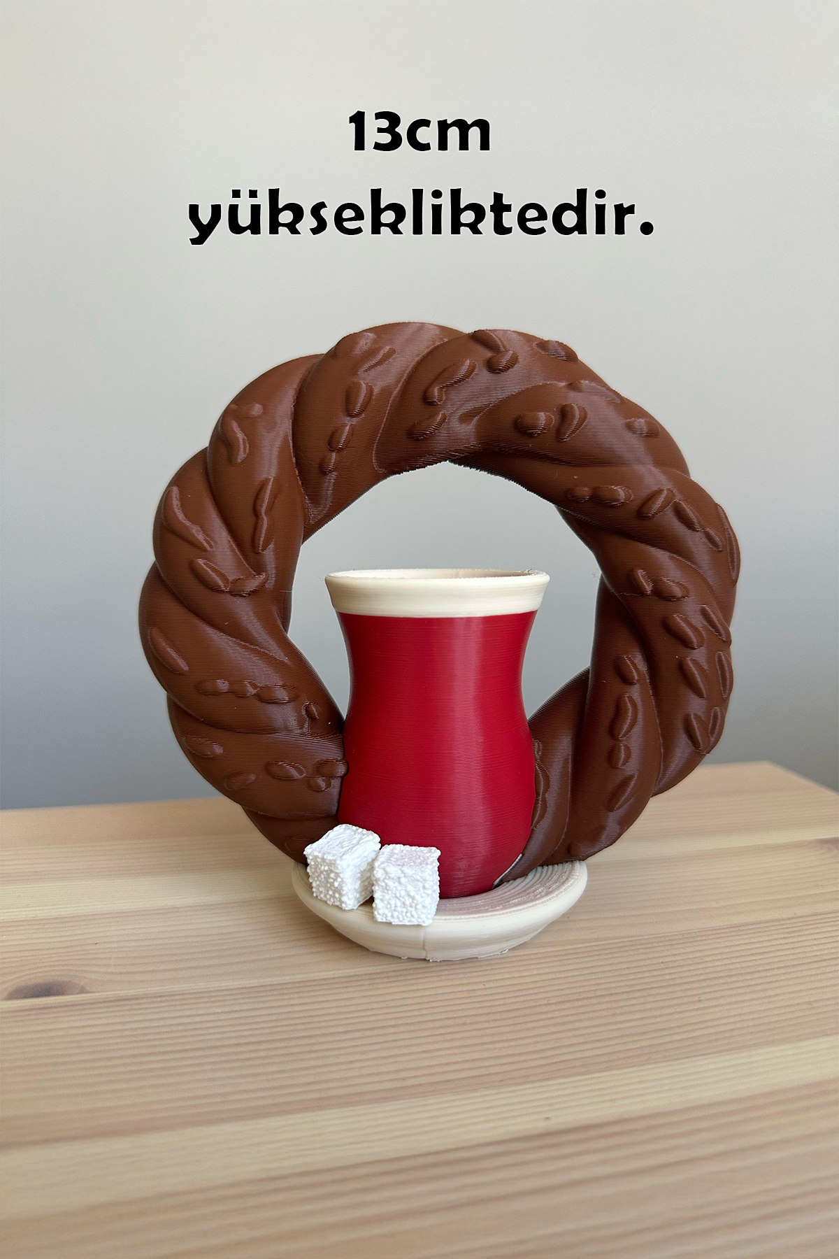 Simit, Çay ve Küp Şeker Figürlü Geleneksel Biblo