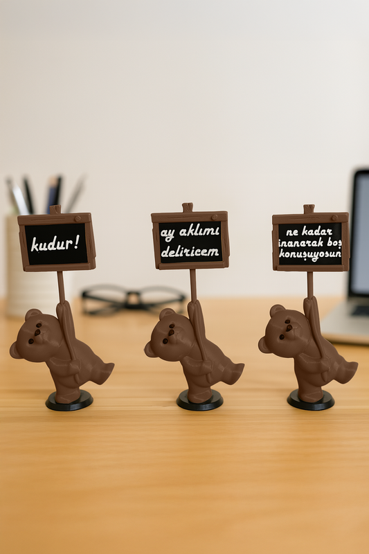 Mottolu Sevimli Ayıcık 3lü Set