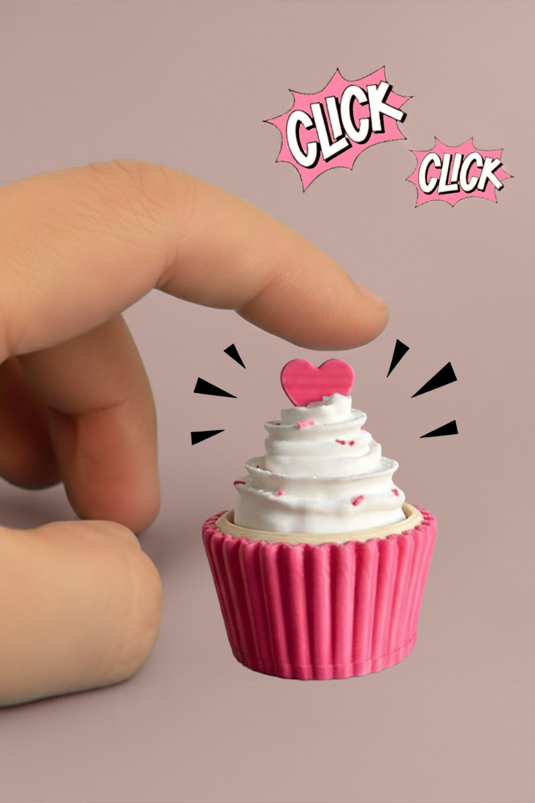 ÇITLAÇ Cupcake Click Anahtarlık, Çanta Charmı