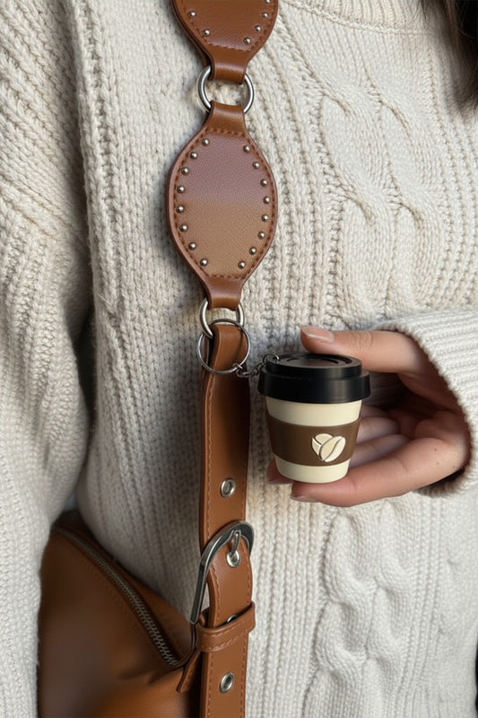 Çıtlaç Kahve Bardağı Click Anahtarlık, Çanta Charmı