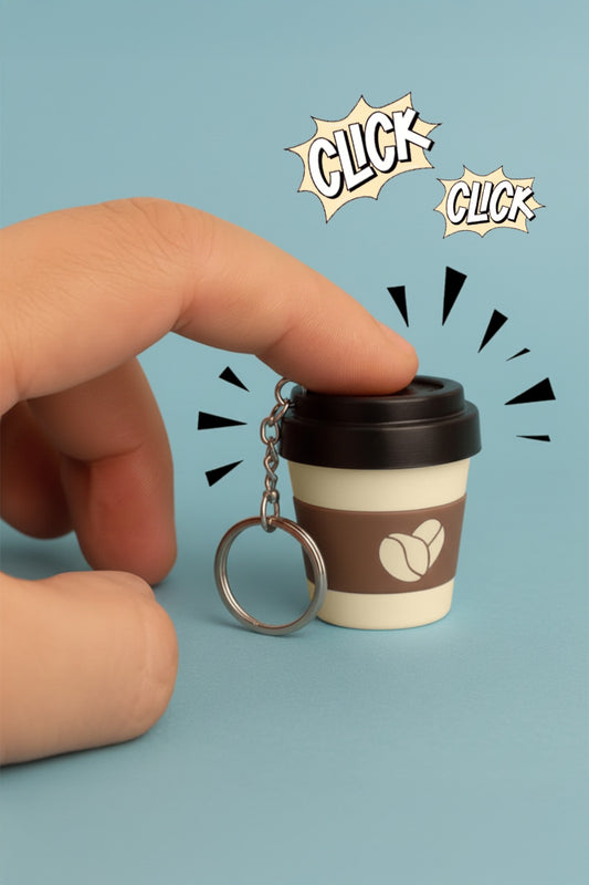 Çıtlaç Kahve Bardağı Click Anahtarlık, Çanta Charmı