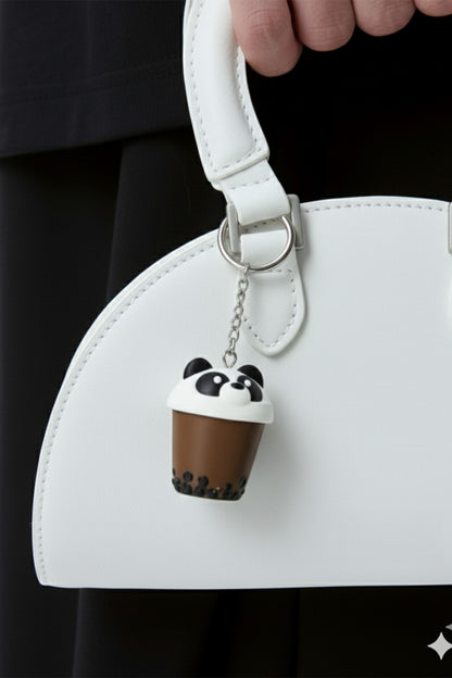 ÇITLAÇ Panda Bubble Tea Click Anahtarlık, Çanta Charmı