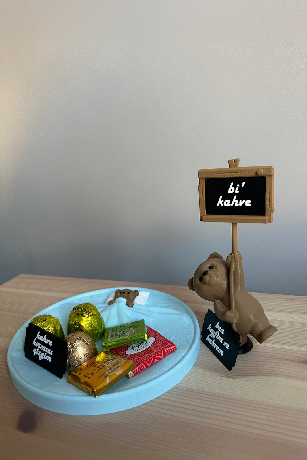 Mottolu Sevimli Ayıcık ve Uyuyan Ayıcık 2li Set