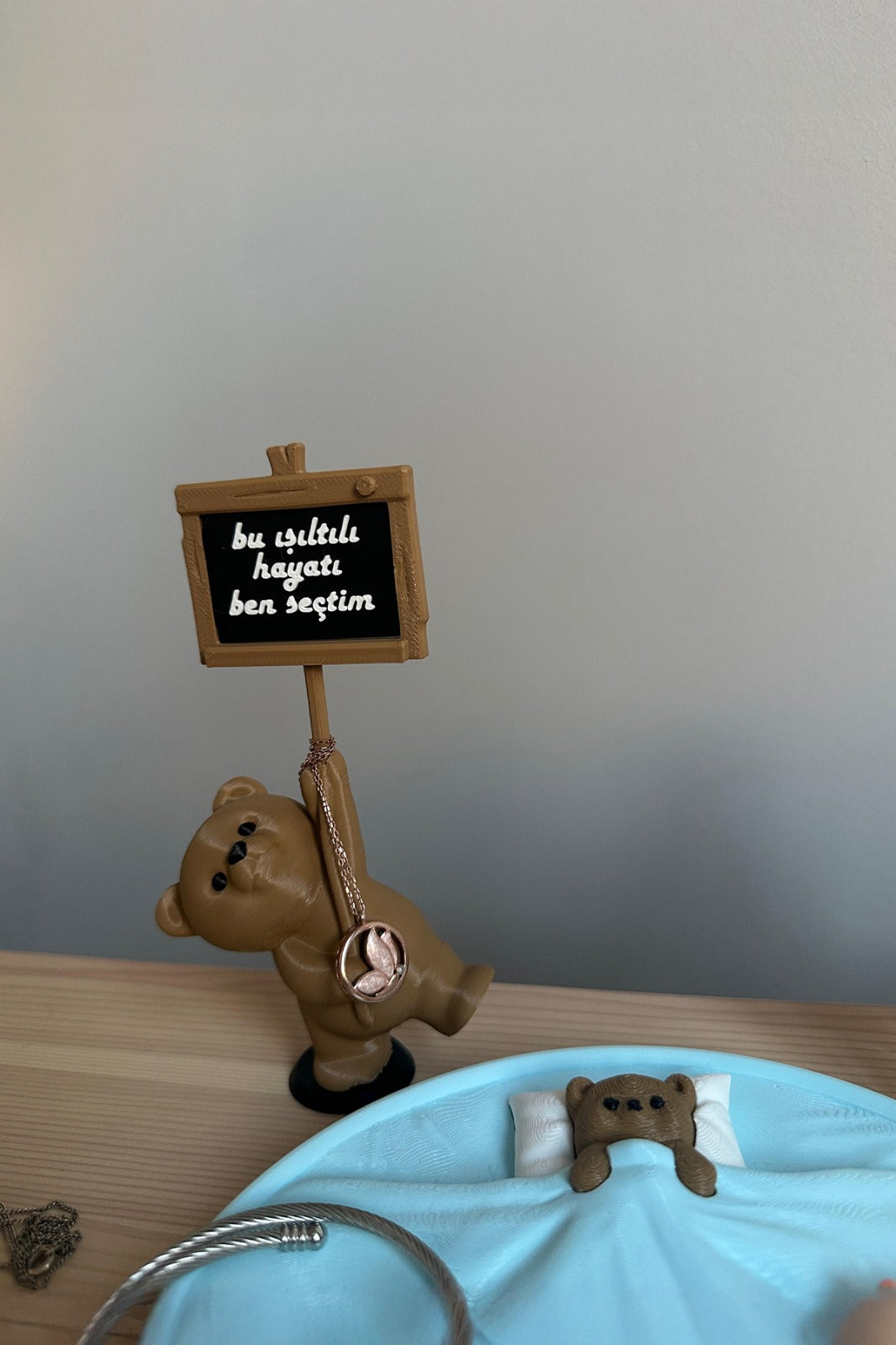 Mottolu Sevimli Ayıcık ve Uyuyan Ayıcık 2li Set