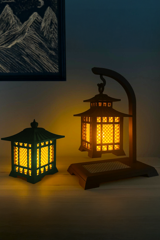 Dekoratif Işıklı Fener Biblo Seti 2li