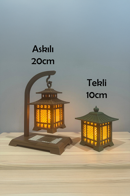 Dekoratif Işıklı Fener Biblo Seti 2li