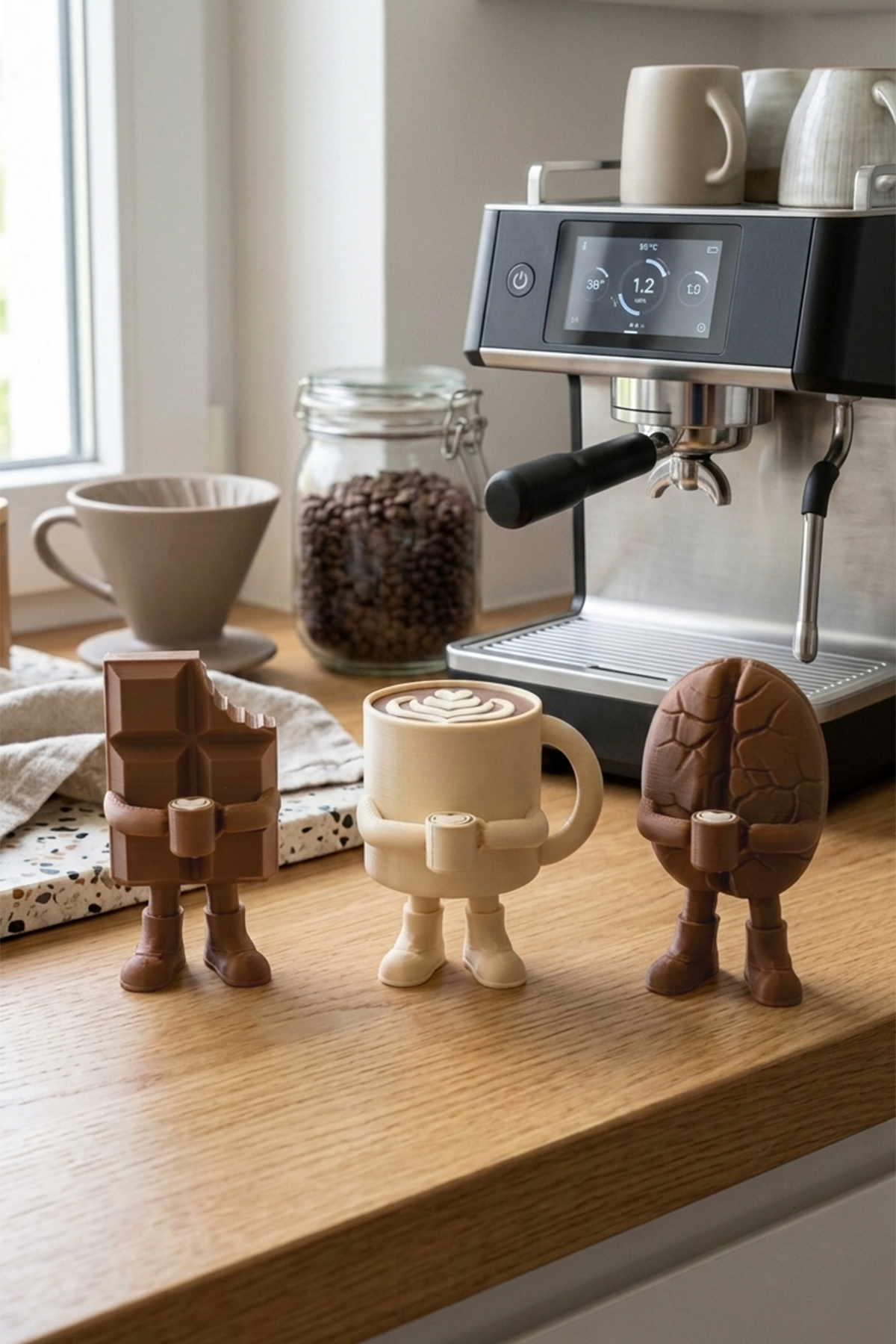 Latte Art Detaylı Kahve Biblo Seti