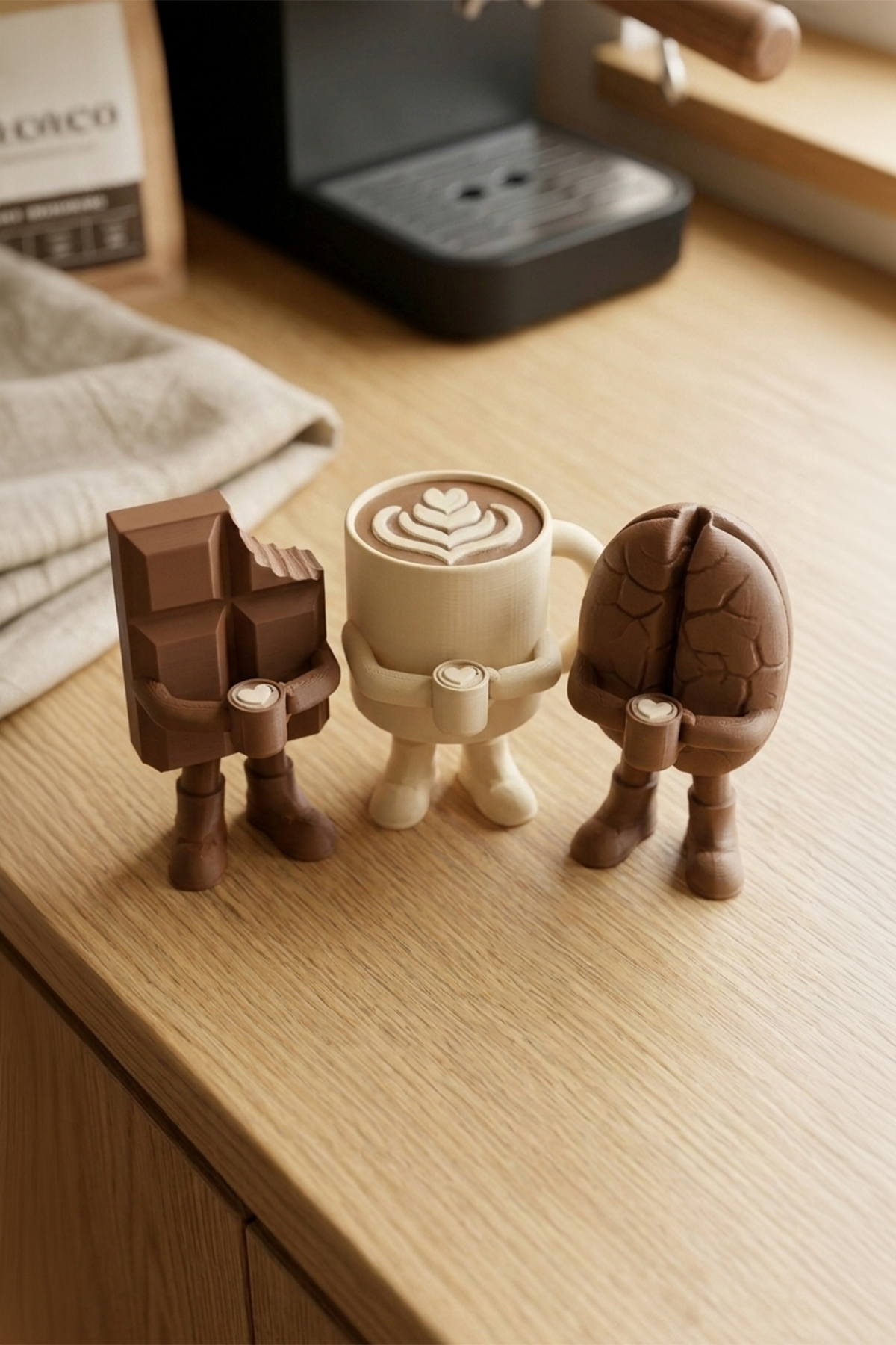 Latte Art Detaylı Kahve Biblo Seti